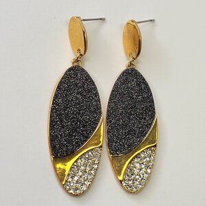 Sparkling Gold and Black Earrings